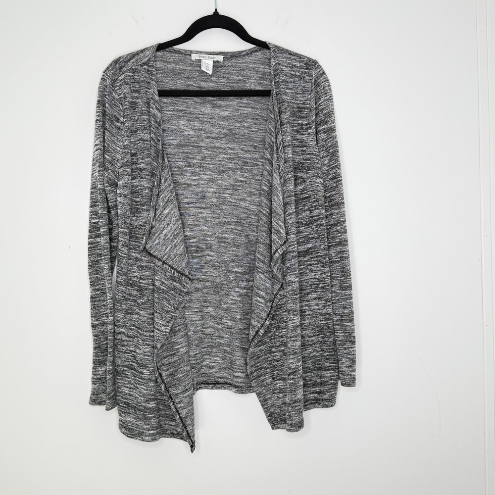 White House Black Market Women's Size S Grey Asymmetrical Knit Cardigan